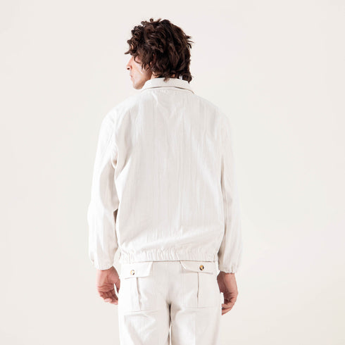 CANVAS POLO QUARTER ZIP SWEATSHIRT